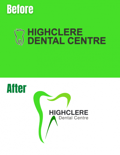 Highclere Dental Centre Marangaroo Dentist Green and White Logo Before and After Photo